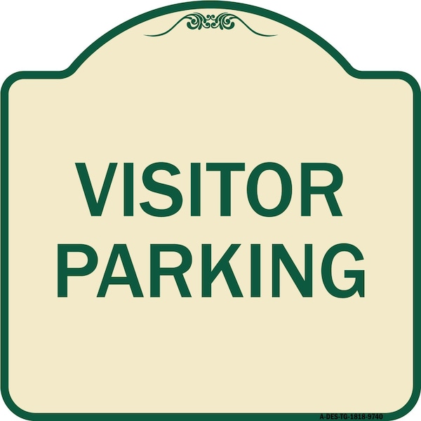 Signmission Designer Series Sign-Visitor Parking, Tan & Green Heavy-Gauge Aluminum, 18" x 18", TG-1818-9740 A-DES-TG-1818-9740 - main